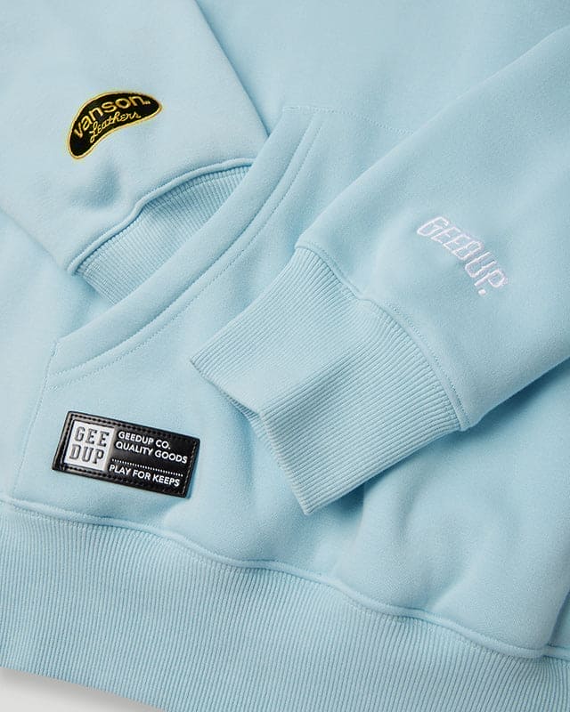 Team Logo x Vanson Hoodie Light Blue